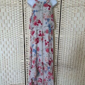 Elle Floral Dress with Pink and Blue Hues